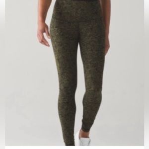 Lululemon Leggings Green Lace Pattern